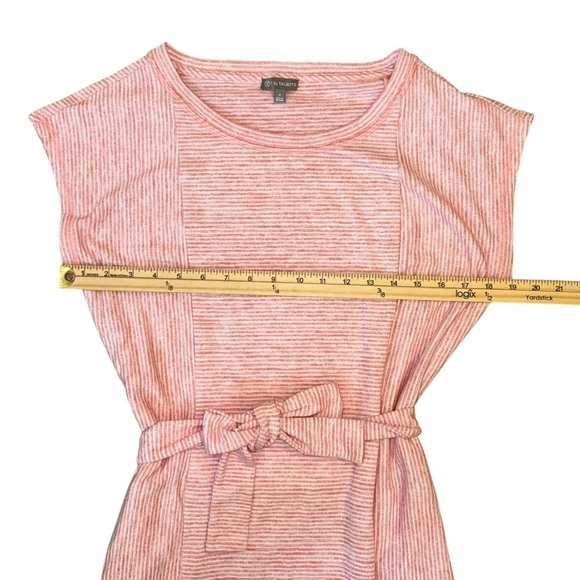 Chic Pink Striped Dress T By Talbots - Picture 6 of 9